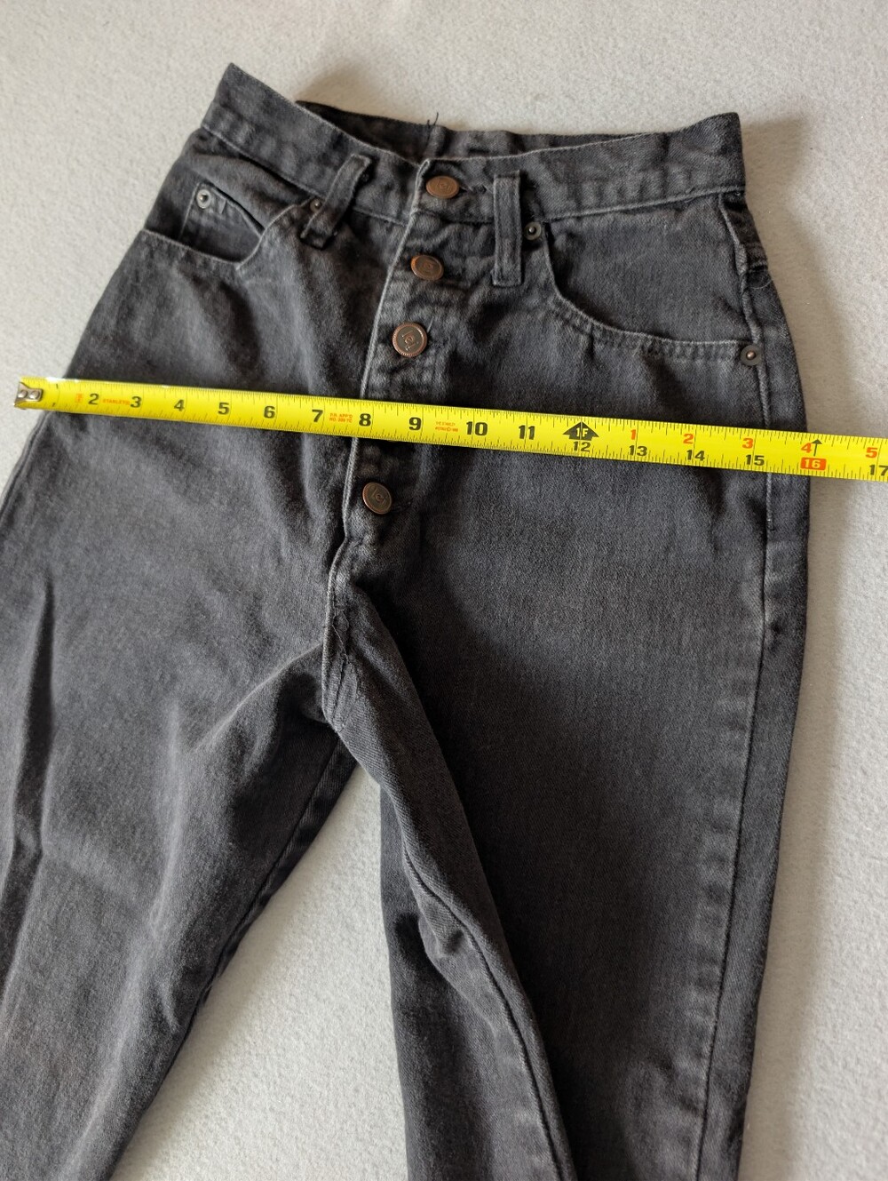 Vintage Early 90s Lei Denim Black Mom Jeans High Rise Taper Sz 3/23 Waist USA image 6